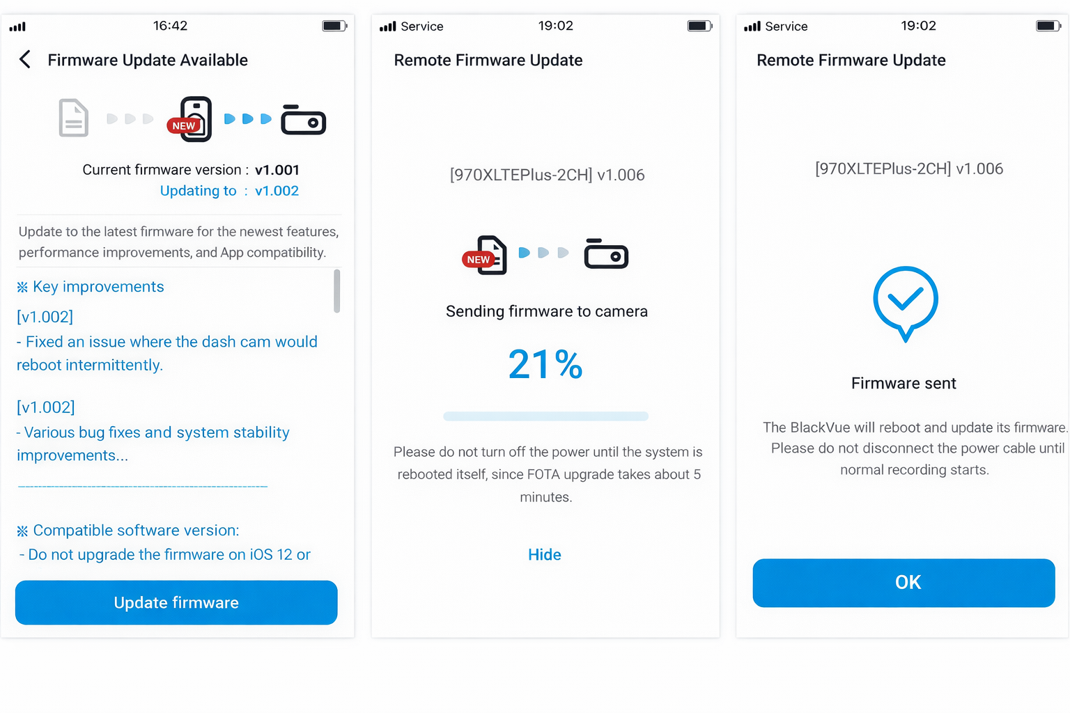 Cloud FOTA – spuštění aktualizace firmwaru