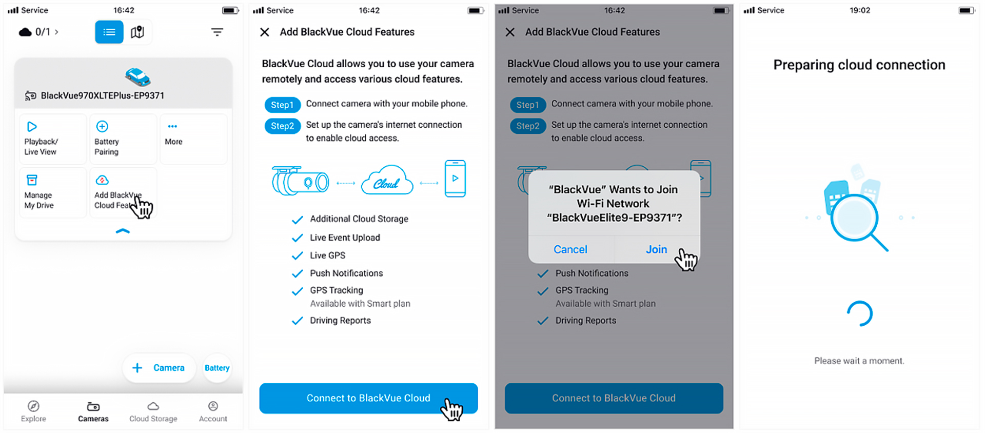 Add BlackVue Cloud Features – aktivace Cloud funkce