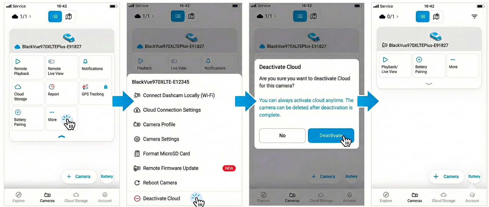 How to Deactivate a Cloud Camera – deaktivace Cloud kamery v aplikaci BlackVue