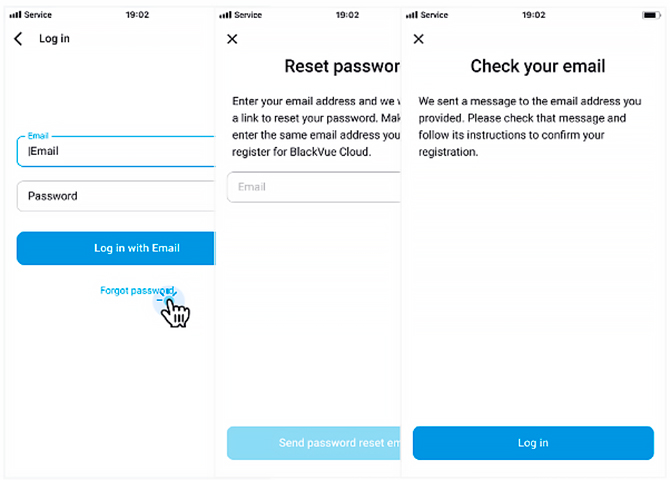Reset Your Password – obnova hesla v aplikaci BlackVue