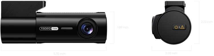 Rozměry přední kamery T330