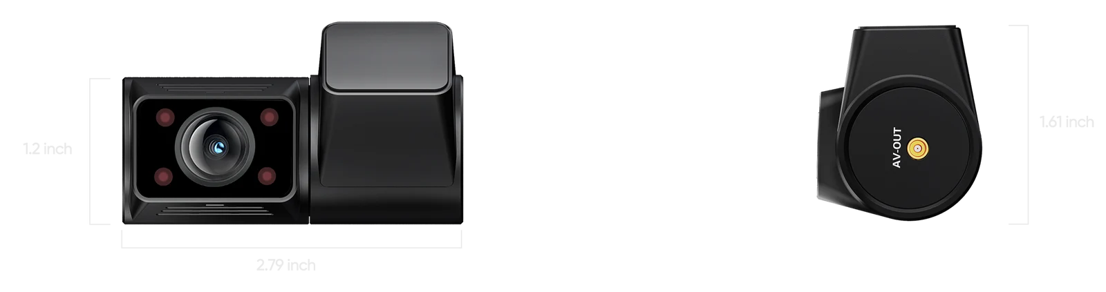 Rozměry interiérové kamery T330