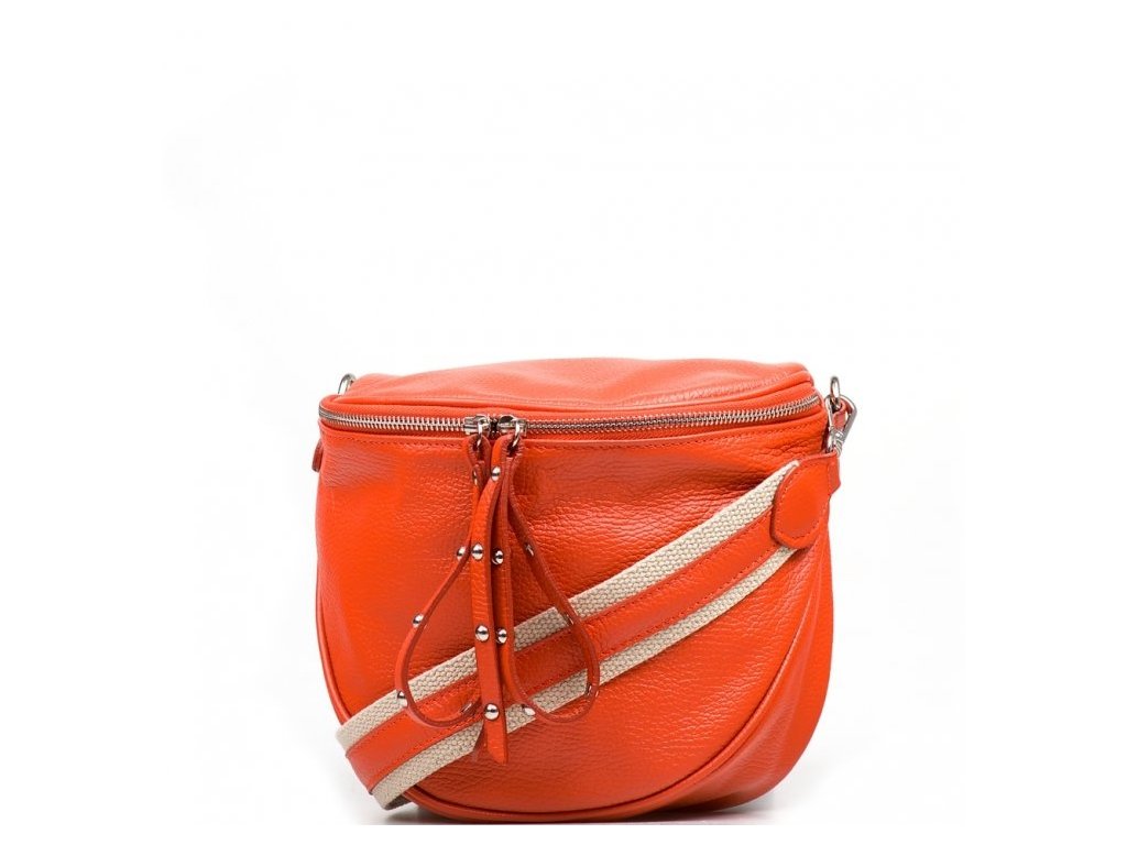 kozena crossbody ledvinka merle oranzova