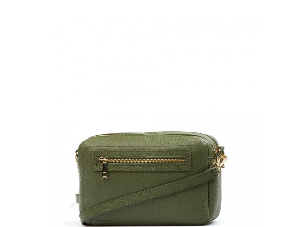 Kožená crossbody kabelka Rossella olivově zelená