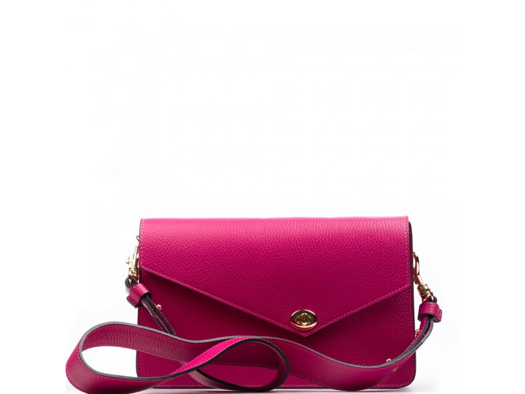 Kožená crossbody kabelka Vanda fuchsiová