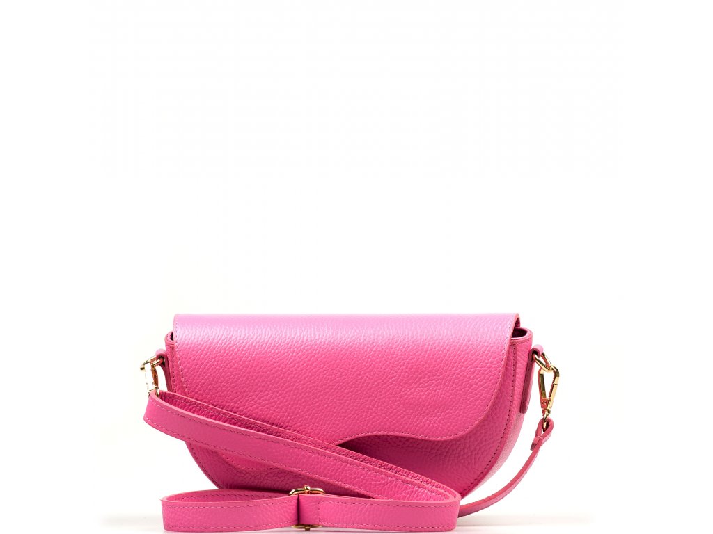 Kožená kabelka Emily zářivě růžová