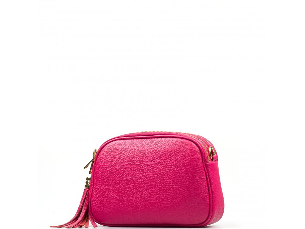 Kožená crossbody kabelka Odette fuchsiová