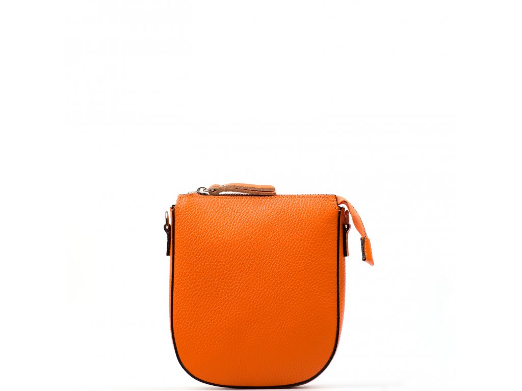 Kožená kabelka Elsbe oranžová