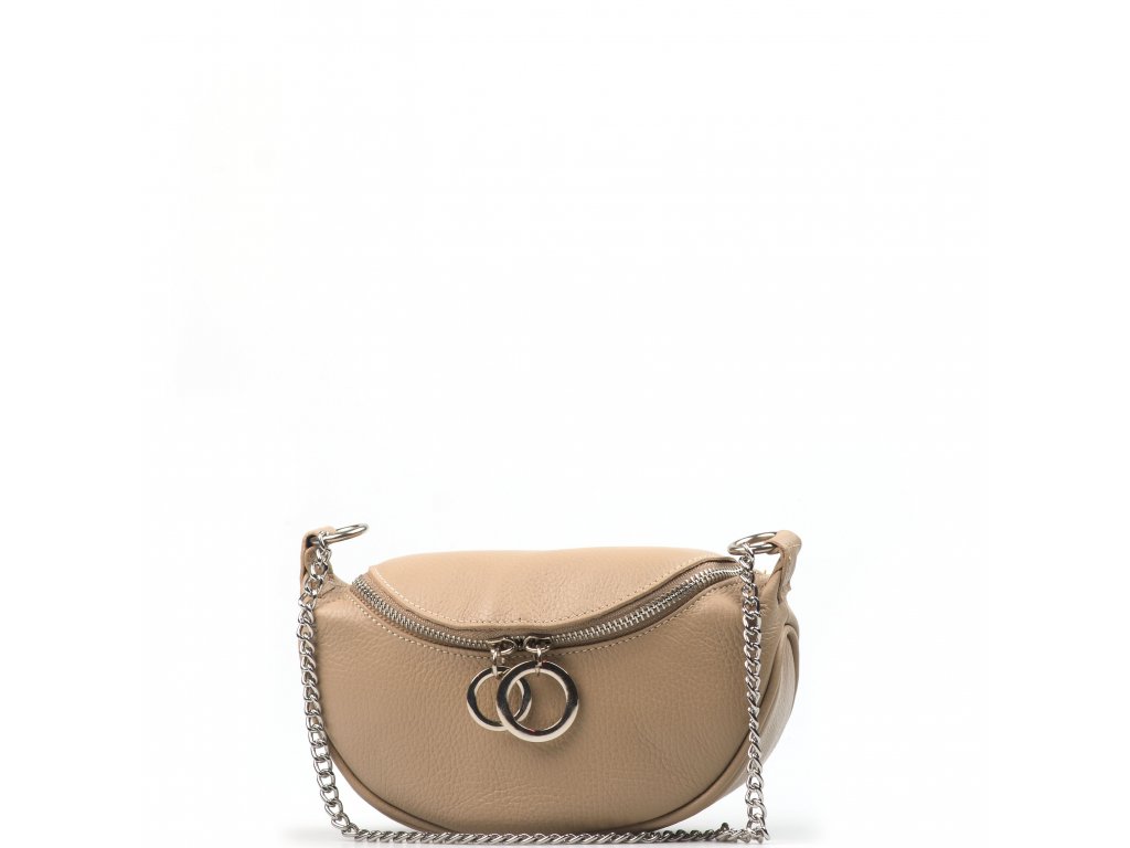 Kožená crossbody kabelka Elida taupe