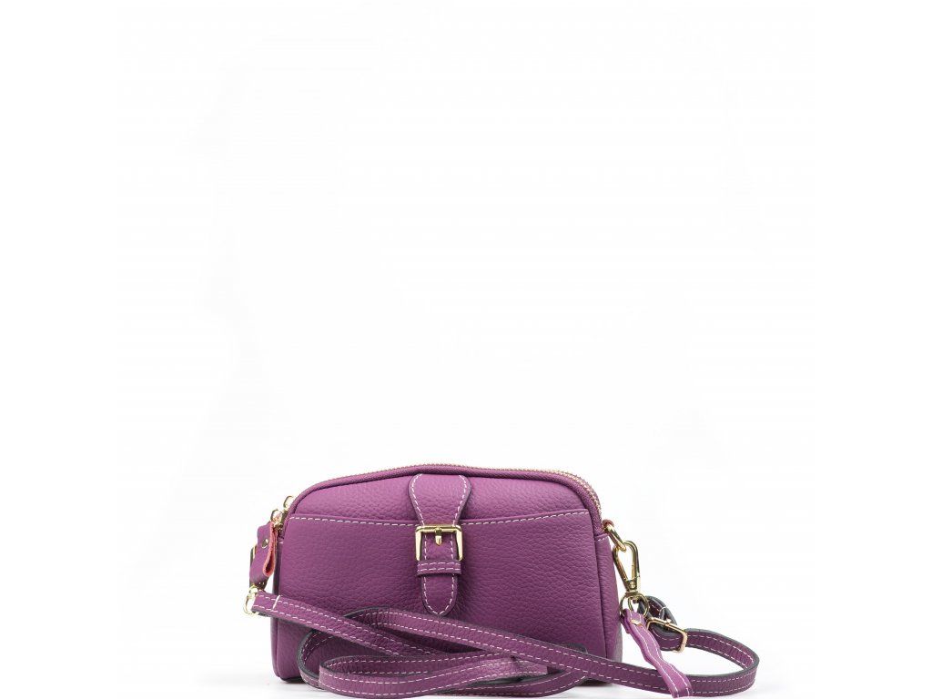 Kožená crossbody kabelka Franca fialová