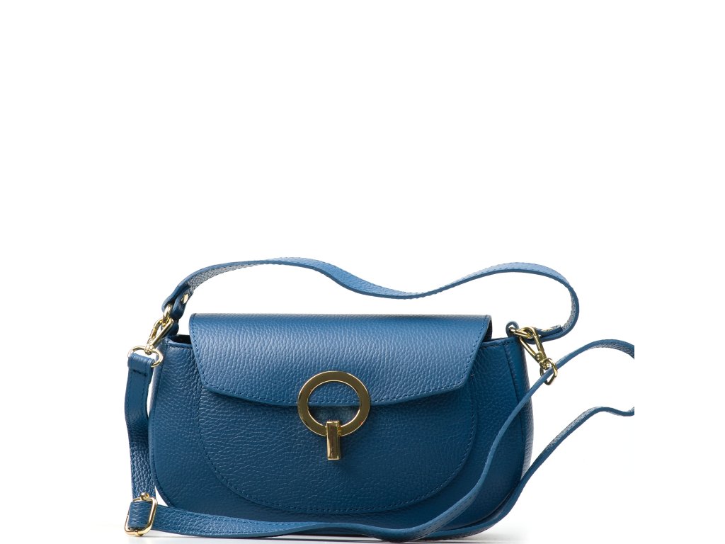 Kožená crossbody kabelka Addie modrá