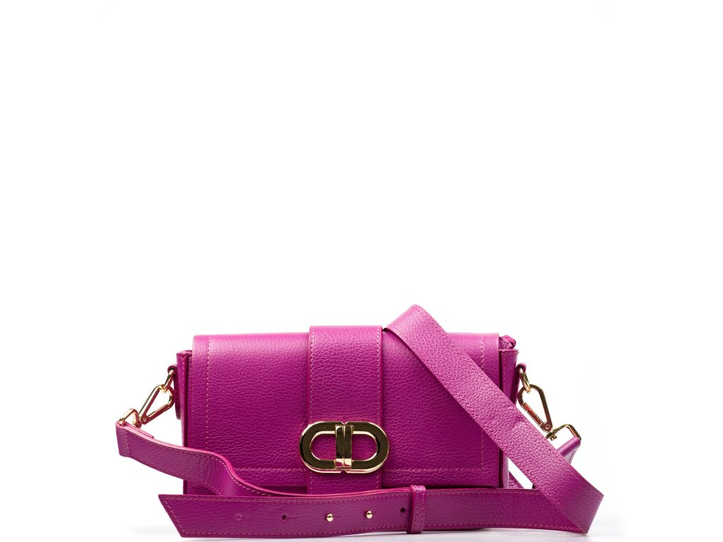 Kožená crossbody kabelka Carelia cyklámová