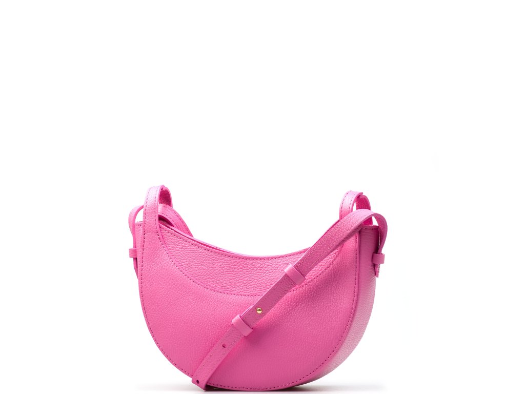 Kožená crossbody kabelka Laurie zářivě růžová