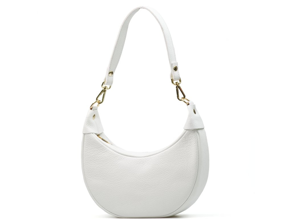 Kožená crossbody kabelka Carol bílá