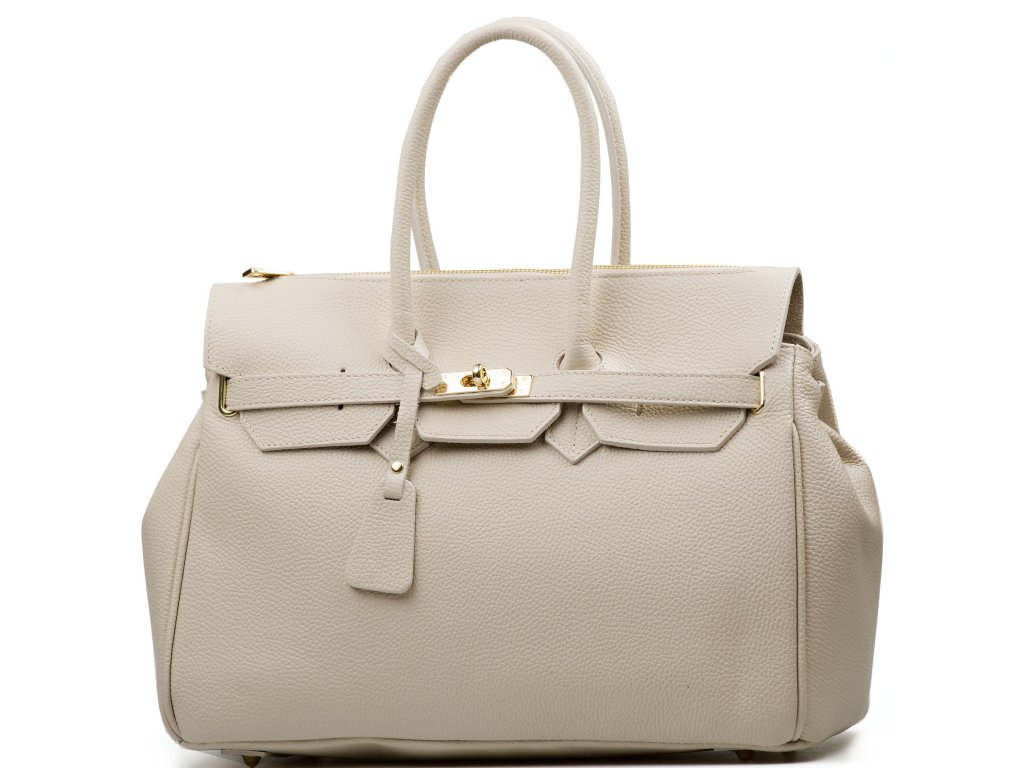 Kožená kabelka Fabia béžová