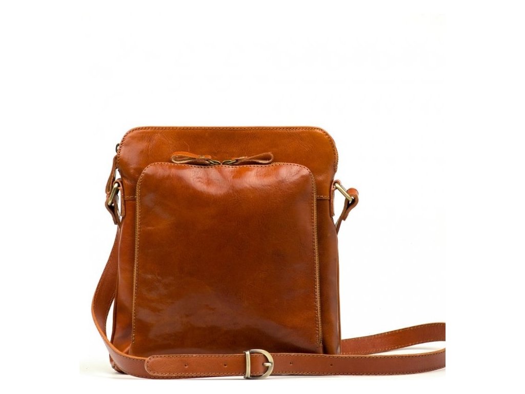 Kožené crossbody Simon koňakově hnědé