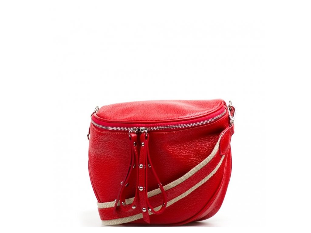 kozena crossbody ledvinka merle cervena