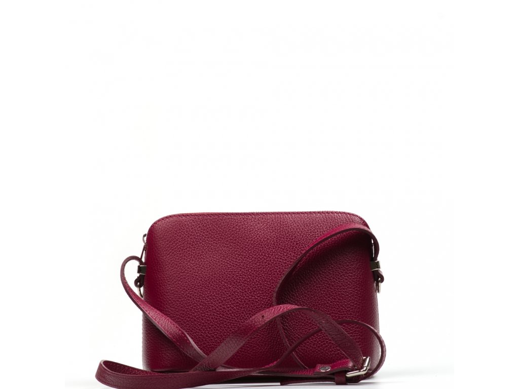 Kožená crossbody kabelka Violeta vínově červená