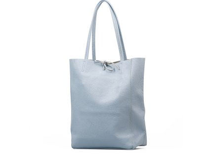 Kožená shopper kabelka Solange světle modrá