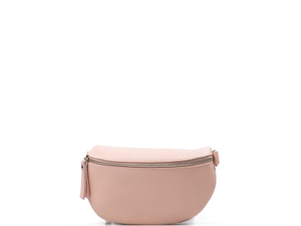 Kožená crossbody ledvinka Tamra růžová