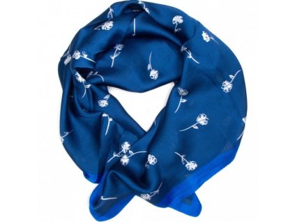 Dámský šátek Tania s motivem květin modrý
