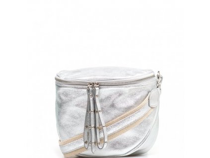 kozena crossbody ledvinka merle stribrna