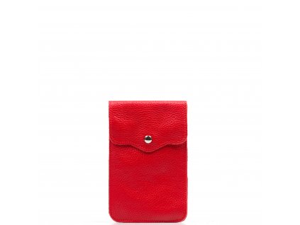 Kožená mini kabelka Jessi na telefon červená