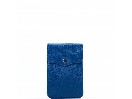 Kožená mini kabelka Jessi na telefon modrá