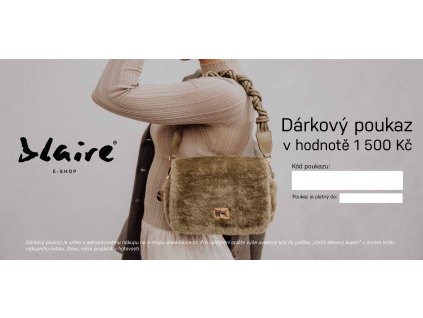 Dárkový poukaz Blaire tištěný v hodnotě 1500 Kč