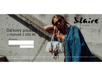 Dárkový poukaz Blaire elektronický v hodnotě 2500 Kč