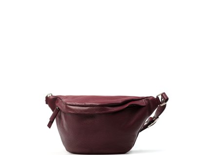 Kožená crossbody ledvinka Dorian bordó