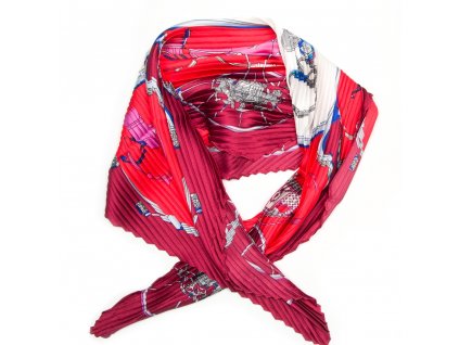 Dámský plisovaný šátek červený