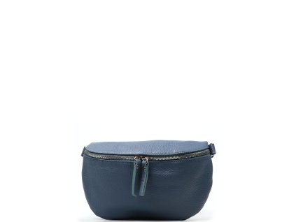 Kožená crossbody ledvinka Nadine modrá