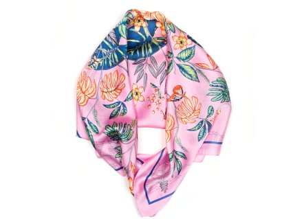 Dámský šátek Leana s motivem růžový