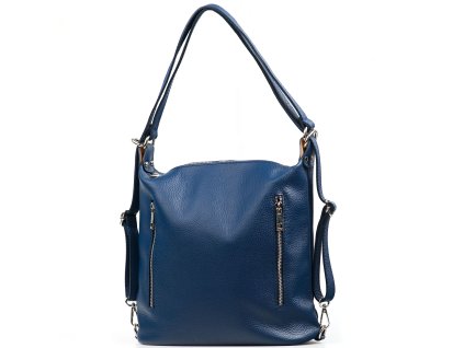 Kožená kabelka - batůžek Coletta modrá