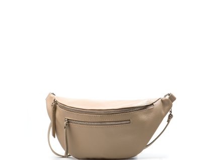 Kožená crossbody ledvinka Brina taupe