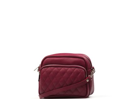 Kožená crossbody kabelka Orieta vínově červená