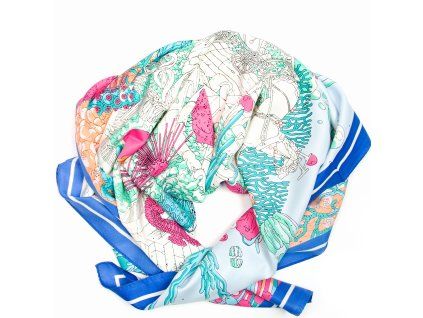 Dámský šátek Gil s motivem modro-zelený