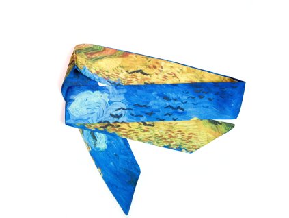 Dámský úzký šátek do vlasů modrý