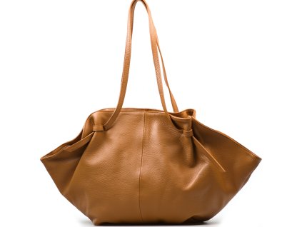 Kožená shopper kabelka Hillie koňakově hnědá