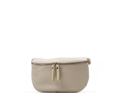 Kožená crossbody ledvinka Nadine béžová