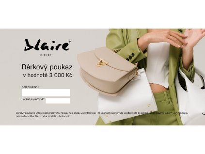 Dárkový poukaz Blaire elektronický v hodnotě 3000 Kč