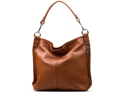 Kožená kabelka Margareta koňakově hnědá