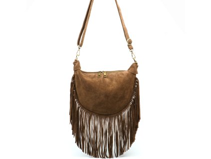 Kožená crossbody kabelka Maite hnědá