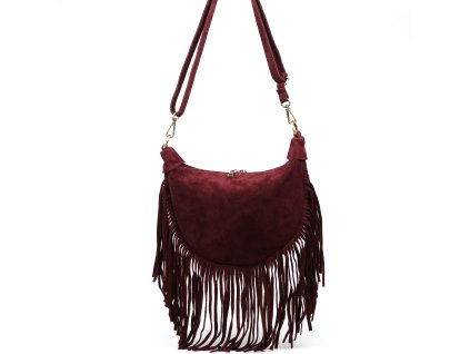 Kožená crossbody kabelka Maite bordó
