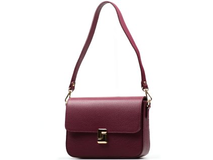 Kožená crossbody kabelka Sorya vínově červená
