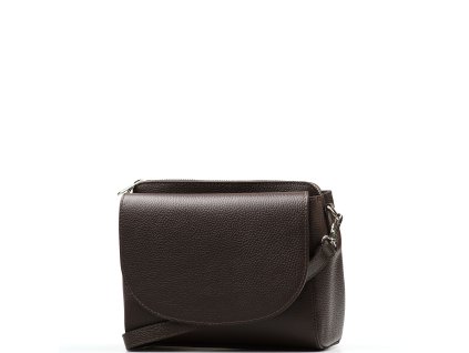 Kožená crossbody kabelka Otilia tmavě hnědá