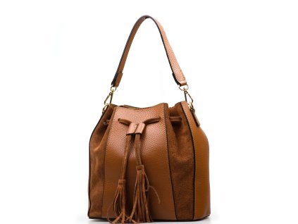 Kožená kabelka Grazia koňakově hnědá