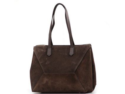 Kožená kabelka Dilia tmavě hnědá