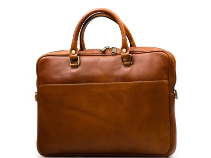 Kožená pracovní taška Matteo koňakově hnědá